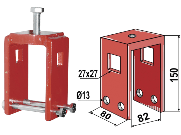 Industriehof® Zinkenhalter 150 x 80 x 82 mm für Spurlockererzinken 25 x 25 mm, Rahmen 80 x 80 mm, universal, 10.8082 Industriehof® Zinkenhalter 150 x 80 x 82 mm für Spurlockererzinken 25 x 25 mm, Rahmen 80 x 80 mm, universal, 10.8082