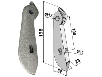 Industriehof® Säschar, 2-Loch, 23 x 198 x 59 mm für Amazone, 99.AM-05 Industriehof® Säschar, 2-Loch, 23 x 198 x 59 mm für Amazone, 99.AM-05