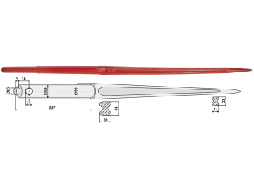 Industriehof® Frontladerzinken 1.140 mm, Ø 15 mm; 33 mm; 36 mm, spitz, gerade, mit Schaft, für Manitou, 181140 Industriehof® Frontladerzinken 1.140 mm, Ø 15 mm; 33 mm; 36 mm, spitz, gerade, mit Schaft, für Manitou, 181140
