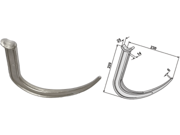 Industriehof® Greiferzinken 230 mm, spitz, gebogen, für Zens, Chief, 18230 Industriehof® Greiferzinken 230 mm, spitz, gebogen, für Zens, Chief, 18230