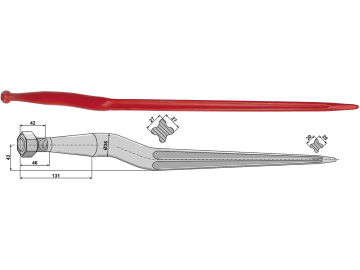 Industriehof® Frontladerzinken 900 mm, M 22 x 1,5, spitz, gekröpft, für Weidemann, 18926 Industriehof® Frontladerzinken 900 mm, M 22 x 1,5, spitz, gekröpft, für Weidemann, 18926