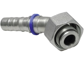 Dichtkegelnippel "DKOS-CS" 45 °, schwer, metrisch, zylindrisch, Aussenkung 24°, O-Ring und Überwurfmutter, Non-Skive Dichtkegelnippel "DKOS-CS" 45 °, schwer, metrisch, zylindrisch, Aussenkung 24°, O-Ring und Überwurfmutter, Non-Skive