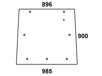 Heckscheibe, grün, für Massey Ferguson 3000-3690 (bis Serien Nr. C 136021)-Kabine Serie 3000, 3100, 3600 Heckscheibe, grün, für Massey Ferguson 3000-3690 (bis Serien Nr. C 136021)-Kabine Serie 3000, 3100, 3600