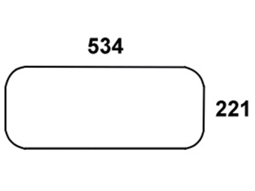 Heckscheibe, klar, unten, für Massey Ferguson 3000-3690 (ab Serien Nr. C 136022)-Kabine Serie 3000, 3100, 3600 Heckscheibe, klar, unten, für Massey Ferguson 3000-3690 (ab Serien Nr. C 136022)-Kabine Serie 3000, 3100, 3600