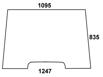 Frontscheibe, klar, Stärke 5 mm; 6,8 mm, für Massey Ferguson MF 342-362/N, 365, 372 N, 375, 382N, 390/T, 396-399-Kabine Serie 300 Frontscheibe, klar, Stärke 5 mm; 6,8 mm, für Massey Ferguson MF 342-362/N, 365, 372 N, 375, 382N, 390/T, 396-399-Kabine Serie 300