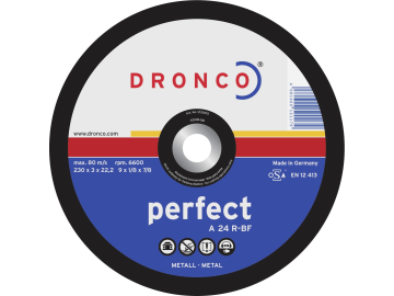 Dronco® Metall-Trennscheibe "A 24 R Perfect" 180 x 3 x 22,23 mm, gerade Dronco® Metall-Trennscheibe "A 24 R Perfect" 180 x 3 x 22,23 mm, gerade