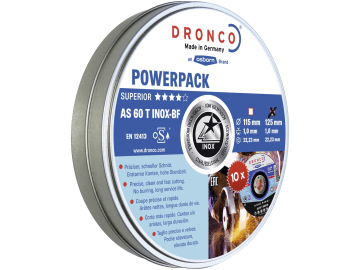 Dronco® Metall-Trennscheibenset "AS 60 Inox" 125 x 1 x 22,23 mm, gerade, 10 St. Dronco® Metall-Trennscheibenset "AS 60 Inox" 125 x 1 x 22,23 mm, gerade, 10 St.