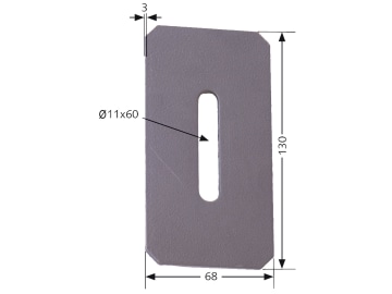 Industriehof® Abstreifer 130 x 68 x 3 mm, Bohrung 60 x 11 mm für Krone, 51-K100 Industriehof® Abstreifer 130 x 68 x 3 mm, Bohrung 60 x 11 mm für Krone, 51-K100