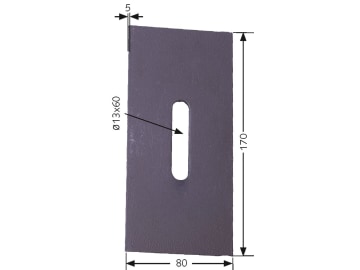 Industriehof® Abstreifer 170 x 80 x 5 mm, Bohrung 60 x 13 mm für Rabe, 51-R102 Industriehof® Abstreifer 170 x 80 x 5 mm, Bohrung 60 x 13 mm für Rabe, 51-R102