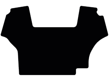 Fußmatte gekettelt, aus Velours, schwarz, mit Aussparung rechts hinten, für Steyr Traktor CVT Serie, mit Tier Motor, bis Bj. 13 Fußmatte gekettelt, aus Velours, schwarz, mit Aussparung rechts hinten, für Steyr Traktor CVT Serie, mit Tier Motor, bis Bj. 13