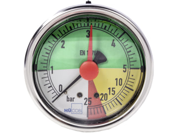 Hücobi Glyzerin-Manometer, Anschluss 1/4" hinten, 0 bis 25 bar, nicht flüssigdüngerfest, 8121 006025 Hücobi Glyzerin-Manometer, Anschluss 1/4" hinten, 0 bis 25 bar, nicht flüssigdüngerfest, 8121 006025