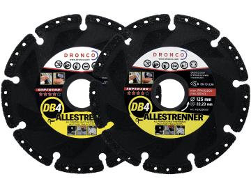 Dronco® Diamant-Trennscheibe "DB 4 Allestrenner Superior" für Kunststoffe, Metalle, Holz, Stein, Beton, C 3 Dronco® Diamant-Trennscheibe "DB 4 Allestrenner Superior" für Kunststoffe, Metalle, Holz, Stein, Beton, C 3