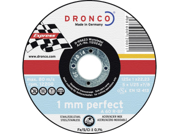 Dronco® Metall-Trennscheibe "A 60 R Perfect Express" 125 x 1 x 22,23 mm, gerade Dronco® Metall-Trennscheibe "A 60 R Perfect Express" 125 x 1 x 22,23 mm, gerade