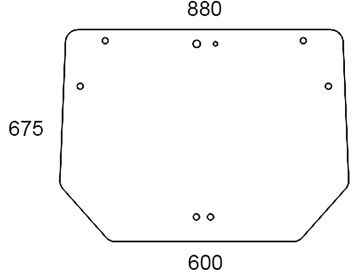 Heckscheibe, grün, für Case IH Farmall C, U, Luxxum, Ford New Holland T, Steyr Kompakt Heckscheibe, grün, für Case IH Farmall C, U, Luxxum, Ford New Holland T, Steyr Kompakt