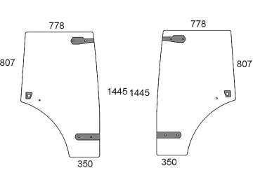 Türscheibe, grün, links/rechts, Siebdruck, für Claas Axos 310–340, Celtis 426RA–56RX, Renault Celtis 426RA–456RX Türscheibe, grün, links/rechts, Siebdruck, für Claas Axos 310–340, Celtis 426RA–56RX, Renault Celtis 426RA–456RX