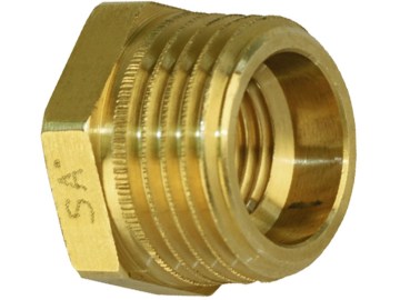 Hücobi Reduzierstück, 1/2" AG - 1/4" IG, flachdichtend, Messing, für Vakuummanometer 1/4" AG Hücobi Reduzierstück, 1/2" AG - 1/4" IG, flachdichtend, Messing, für Vakuummanometer 1/4" AG