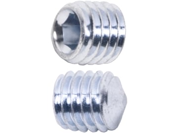 Madenschraube M 5 x 20 mm, Stahl, verzinkt, blau passiviert (A2K), Innensechskant, abgeflachte Spitze 90°, 02560520 Madenschraube M 5 x 20 mm, Stahl, verzinkt, blau passiviert (A2K), Innensechskant, abgeflachte Spitze 90°, 02560520