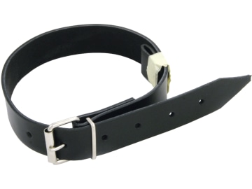 Schafriemen 25 mm für flache Schellen, schwarz, mit Rollen- und Halteschnalle Schafriemen 25 mm für flache Schellen, schwarz, mit Rollen- und Halteschnalle