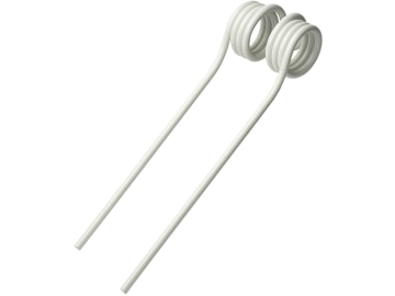 Pöttinger Kreiselheuerzinken links/rechts, 380/393 x 105 x 9,5 mm, weiß,, für Kreiselheuer Alpinhit, Eurohit, Hit Pöttinger Kreiselheuerzinken links/rechts, 380/393 x 105 x 9,5 mm, weiß,, für Kreiselheuer Alpinhit, Eurohit, Hit