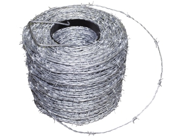 Attinger Stacheldraht 4-spitzig, 2-drähtig, besonders eng besetzt verzinkt 2,5 mm 200 m Attinger Stacheldraht 4-spitzig, 2-drähtig, besonders eng besetzt verzinkt 2,5 mm 200 m