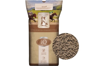 Mühldorfer iQ Active² getreidestärkearmes, melassefreies, hochenergetisches Pferdefutter - auch für Pferde mit Insulinresistenzen geeignet 20 kg Sack Mühldorfer iQ Active² getreidestärkearmes, melassefreies, hochenergetisches Pferdefutter - auch für Pferde mit Insulinresistenzen geeignet 20 kg Sack