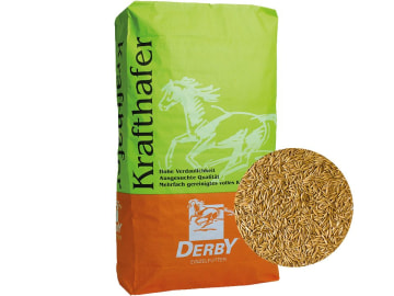 DERBY® Krafthafer ungequetscht, mehrfach gereinigt für Pferde 25 kg Sack DERBY® Krafthafer ungequetscht, mehrfach gereinigt für Pferde 25 kg Sack