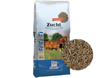 DERBY® Zucht zur Deckung des erhöhten Nährstoffbedarfs bei Zucht- und Jungpferden sowie Fohlen 25 kg Sack DERBY® Zucht zur Deckung des erhöhten Nährstoffbedarfs bei Zucht- und Jungpferden sowie Fohlen 25 kg Sack