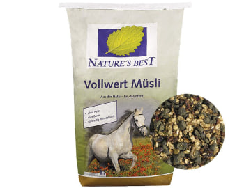 NATURE´S BEST Vollwert Müsli hochverdauliches, energiereduziertes Futter für kolikanfällige Pferde und bei Hautproblemen Müsli 20 kg Sack NATURE´S BEST Vollwert Müsli hochverdauliches, energiereduziertes Futter für kolikanfällige Pferde und bei Hautproblemen Müsli 20 kg Sack