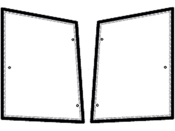 Seitenscheibe, grün, links/rechts, Siebdruck, für Case IH JX55 - JX95 - Kabine JX, Ford New Holland TD 55D - TD 95D - Kabine TDD Seitenscheibe, grün, links/rechts, Siebdruck, für Case IH JX55 - JX95 - Kabine JX, Ford New Holland TD 55D - TD 95D - Kabine TDD
