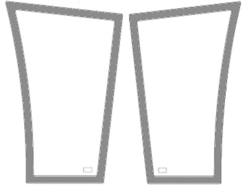 Frontscheibe, grün, unten links/rechts, geklebt, klein, Siebdruck, für Fendt Farmer 409–415, Favorit 711–820 Frontscheibe, grün, unten links/rechts, geklebt, klein, Siebdruck, für Fendt Farmer 409–415, Favorit 711–820