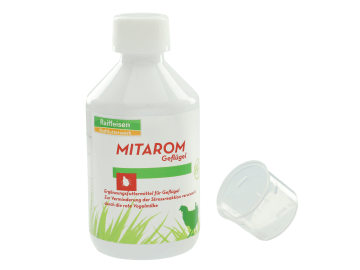 MITAROM Geflügel Bio Hühnerfutter zur Bekämpfung der roten Vogelmilbe 250 ml Flasche MITAROM Geflügel Bio Hühnerfutter zur Bekämpfung der roten Vogelmilbe 250 ml Flasche