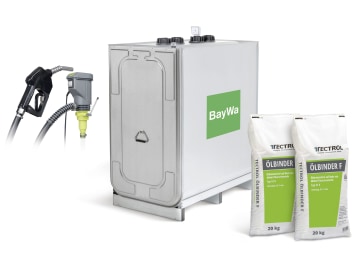 BayWa Hoftankstelle mit 1.000l Tank, Pumpe und 2 Säcke Ölbinder BayWa Hoftankstelle mit 1.000l Tank, Pumpe und 2 Säcke Ölbinder