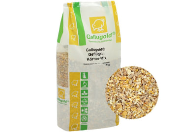 Gallugold® Geflügelkörner-Mix aus Weizen und Mais mit extra Calcium Hühnerfutter 5 kg Sack Gallugold® Geflügelkörner-Mix aus Weizen und Mais mit extra Calcium Hühnerfutter 5 kg Sack