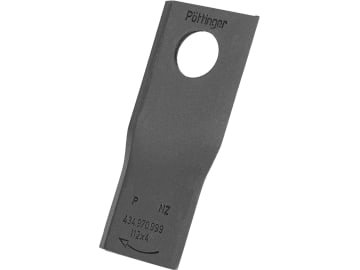 Pöttinger Kreiselmäherklinge "F" Durastar, 112 x 49 x 4 mm, Mähwerke ab Bj. 08, links, 434.970.999 Pöttinger Kreiselmäherklinge "F" Durastar, 112 x 49 x 4 mm, Mähwerke ab Bj. 08, links, 434.970.999