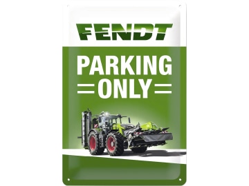 Fendt Hinweisschild "Fendt Parking Only" mit Bohrlöchern, X991020240000 Fendt Hinweisschild "Fendt Parking Only" mit Bohrlöchern, X991020240000