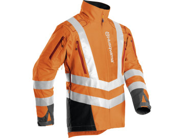 Husqvarna® Forstjacke "HighViz EN20471" Gr. L, warnorange; schwarz, 5972459-54 Husqvarna® Forstjacke "HighViz EN20471" Gr. L, warnorange; schwarz, 5972459-54