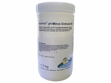 aquatop® pH-Minus Granulat BS zur Senkung des pH-Werts von Schwimmbadwasser 1,5 kg Dose aquatop® pH-Minus Granulat BS zur Senkung des pH-Werts von Schwimmbadwasser 1,5 kg Dose