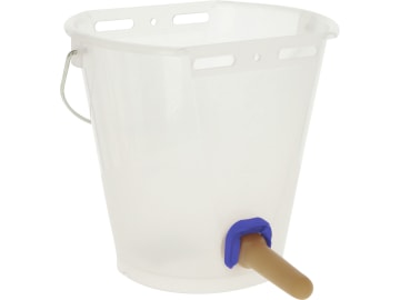 KERBL Kälbertränkeeimer 8 l, Kunststoff transparent lebensmittelecht, transparent, mit FixClip-Ventil und Naturkautschuk-Sauger , 14235 KERBL Kälbertränkeeimer 8 l, Kunststoff transparent lebensmittelecht, transparent, mit FixClip-Ventil und Naturkautschuk-Sauger , 14235