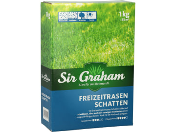 Sir Graham Schattenrasen, Freizeitrasen robust auf schattigen Flächen durch Gemeinen Rispe bei mittlerer bis hoher Belastung; auch auf sonnigen Flächen als Neuansaat und Nachsaat geeignet Sir Graham Schattenrasen, Freizeitrasen robust auf schattigen Flächen durch Gemeinen Rispe bei mittlerer bis hoher Belastung; auch auf sonnigen Flächen als Neuansaat und Nachsaat geeignet