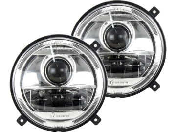 LED-Hauptscheinwerferset links/rechts 10 – 30 V 1.560 lm; 2.760 lm, Abblendlicht; Fernlicht, für Frontgrill Traktor Massey Ferguson MF 5000, 6000, 7000, 8000 LED-Hauptscheinwerferset links/rechts 10 – 30 V 1.560 lm; 2.760 lm, Abblendlicht; Fernlicht, für Frontgrill Traktor Massey Ferguson MF 5000, 6000, 7000, 8000