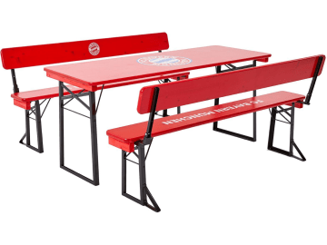 RUKU Bierzeltgarnitur 3-tlg., 180 cm, mit Lehne und 67 cm breitem Tisch, FC Bayern München Edition RUKU Bierzeltgarnitur 3-tlg., 180 cm, mit Lehne und 67 cm breitem Tisch, FC Bayern München Edition