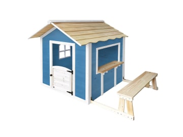 HOME DELUXE Spielhaus DER GROßE PALAST - Blau mit Sitzbank Kinderspielhaus, Spielhaus Holz HOME DELUXE Spielhaus DER GROßE PALAST - Blau mit Sitzbank Kinderspielhaus, Spielhaus Holz