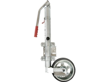 Stützrad Rundrohr außen 60 mm Stützlast 600 kg, Vollgummirad mit Metallfelge 230 x 80 mm, hydraulische Betätigung Stützrad Rundrohr außen 60 mm Stützlast 600 kg, Vollgummirad mit Metallfelge 230 x 80 mm, hydraulische Betätigung