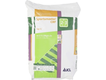 Sportsmaster® CRF High N grob granulierter, umhüllter NPK 26+5+11 Langzeitdünger mit einer Wirkungsdauer von 2–3 Monaten, für von Sportplätzen und Fairways Rasen 25 kg Sack Sportsmaster® CRF High N grob granulierter, umhüllter NPK 26+5+11 Langzeitdünger mit einer Wirkungsdauer von 2–3 Monaten, für von Sportplätzen und Fairways Rasen 25 kg Sack