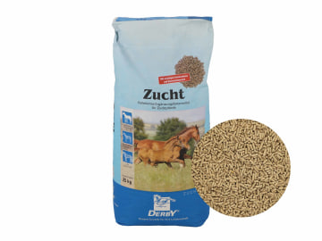 DERBY® Zucht zur Deckung des erhöhten Nährstoffbedarfs bei Zucht- und Jungpferden sowie Fohlen Pellet 25 kg Sack DERBY® Zucht zur Deckung des erhöhten Nährstoffbedarfs bei Zucht- und Jungpferden sowie Fohlen Pellet 25 kg Sack