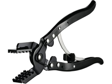 Federbandschellenzange 22 – 55 mm, Ratschen-Arretierung Federbandschellenzange 22 – 55 mm, Ratschen-Arretierung