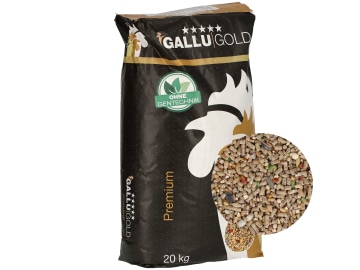 GALLUGOLD Eierglück Bunte Vielfalt Premium Alleinfutter für Hühner und Wachteln mit Eiweiß-Sticks Körner 20 kg Sack GALLUGOLD Eierglück Bunte Vielfalt Premium Alleinfutter für Hühner und Wachteln mit Eiweiß-Sticks Körner 20 kg Sack