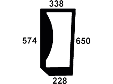 Frontscheibe, grün, unten links, geklebt, Siebdruck, für Case IH JX80 U-Kabine JX-U, Fiat L 60 -L 95-L-Serie, Ford New Holland TL 80-TL 100-Kabine TL Frontscheibe, grün, unten links, geklebt, Siebdruck, für Case IH JX80 U-Kabine JX-U, Fiat L 60 -L 95-L-Serie, Ford New Holland TL 80-TL 100-Kabine TL