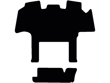 Fußmatte 2-tlg., gekettelt, aus Velours, schwarz, für Ford New Holland Traktor Serie T8, ab Bj. 14 Fußmatte 2-tlg., gekettelt, aus Velours, schwarz, für Ford New Holland Traktor Serie T8, ab Bj. 14