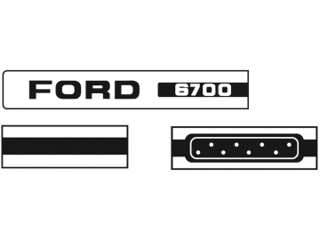 Aufklebersatz "Ford 6700" für Ford New Holland, Vergl. Nr. Ford New Holland: 83928531, EBPN16605G Aufklebersatz "Ford 6700" für Ford New Holland, Vergl. Nr. Ford New Holland: 83928531, EBPN16605G